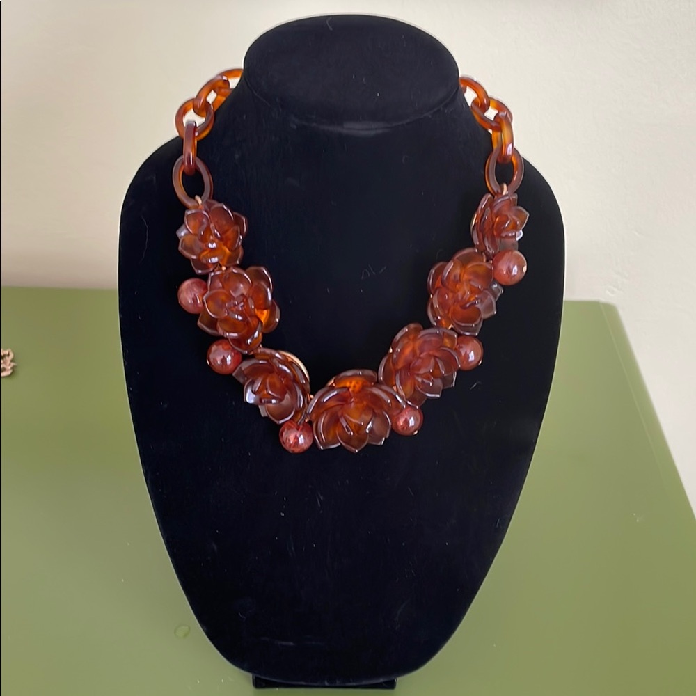 J. Crew Elegant Floral Tortoise Necklace